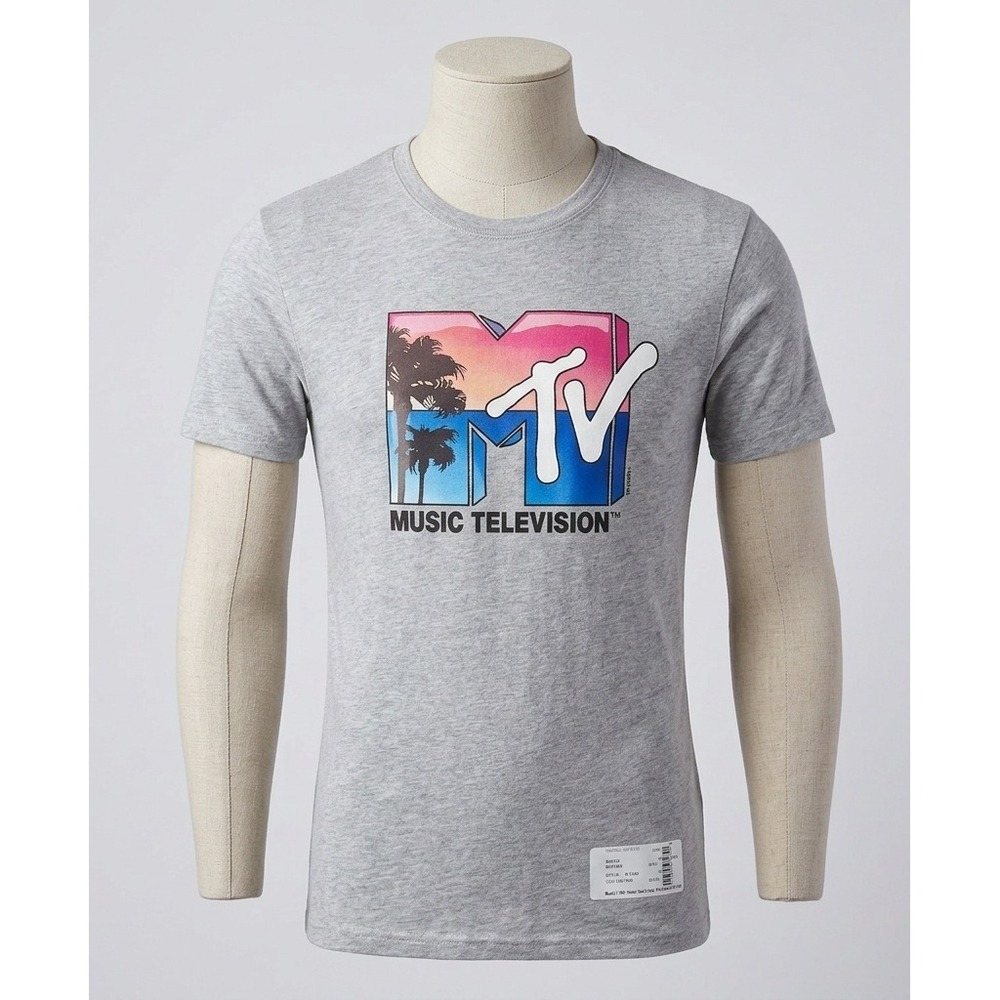 Minimalist Vaporwave Sunset MTV Music Television Graphic Tee Retro NWT